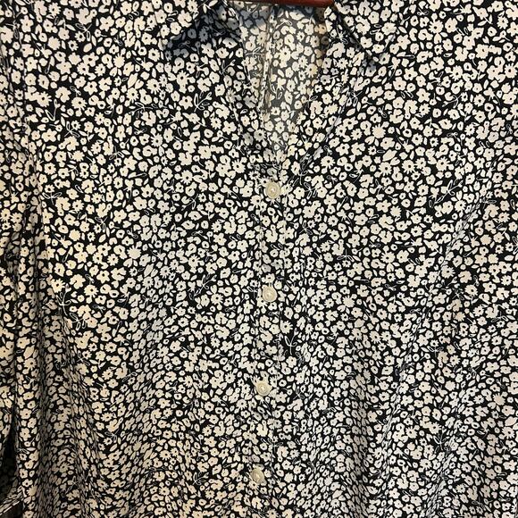 Catherines Women Tunic Top 14/16 Ditsy‎ Floral Button Up Cottage Office Travel - Picture 4 of 8